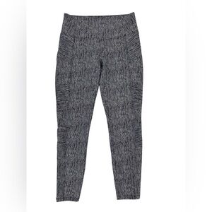 Athleta Delancey Textured Moto Tight Leggings Ankle Zip Black White Size M